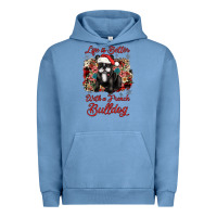 Pigment Pebble Blue christmas life is better with a french bulldog Urban Hoodie - JahusDesignShop