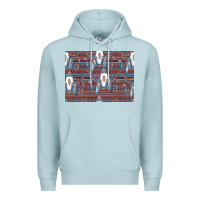 Blue Mist Bull Skull Pattern Premium Hoodie - CowhideDigitalArt