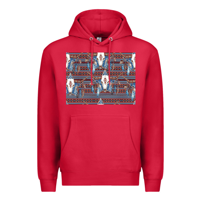 Bull Skull Pattern Premium Hoodie by CowhideDigitalArt | Teevron