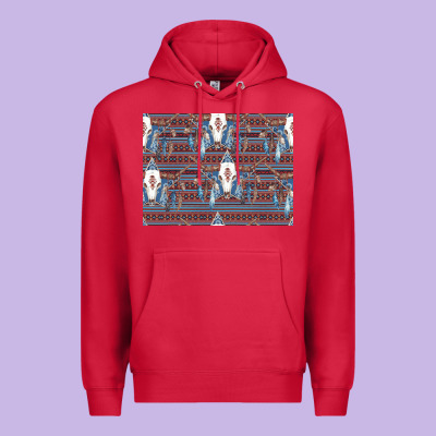 Bull Skull Pattern Premium Hoodie Designed By Cowhidedigitalart