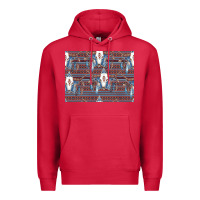 Cardinal Bull Skull Pattern Premium Hoodie - CowhideDigitalArt