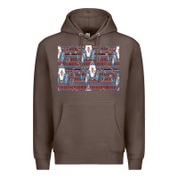 Coffee Bull Skull Pattern Premium Hoodie - CowhideDigitalArt