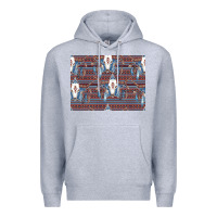 Heather Grey Bull Skull Pattern Premium Hoodie - CowhideDigitalArt