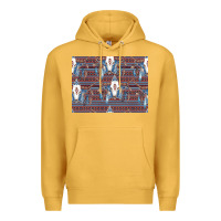 Mustard Bull Skull Pattern Premium Hoodie - CowhideDigitalArt