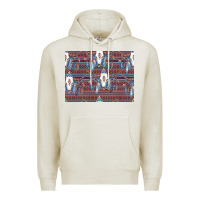 Oatmeal Heather Bull Skull Pattern Premium Hoodie - CowhideDigitalArt