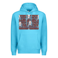 Ocean Blue Bull Skull Pattern Premium Hoodie - CowhideDigitalArt