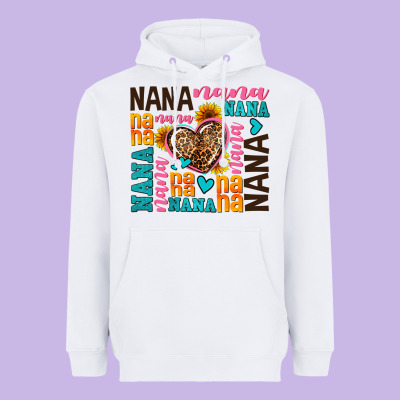 Nana Nana Nana With Hearts Heavyweight Hoodie Designed By Adodesignshop