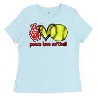 Peace Love Softball Ladies Tee | Teevron
