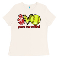 Bone Peace love Softball Ladies Tee - HowdyJamesFarm