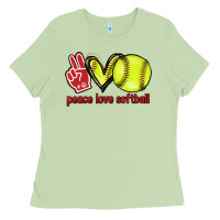 Matcha Peace love Softball Ladies Tee - HowdyJamesFarm