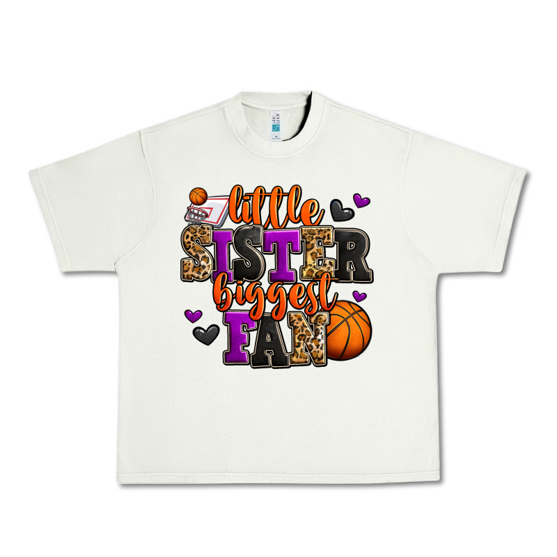 Little Sister Biggest Fan Basketball Urban Heavy Tee by Jasminsmagicworld | Teevron