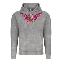 Cloud Rock Breast Cancer ribbon with angel wings Vintage Hoodie - FaDigitalArtStudio
