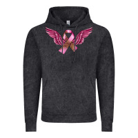 Vintage Black Breast Cancer ribbon with angel wings Vintage Hoodie - FaDigitalArtStudio