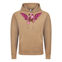 Vintage Coffee Breast Cancer ribbon with angel wings Vintage Hoodie - FaDigitalArtStudio