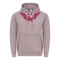 Vintage Zinc Breast Cancer ribbon with angel wings Vintage Hoodie - FaDigitalArtStudio