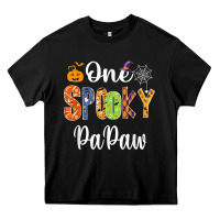 Black grandpa family halloween matching shirts, one spooky papaw t shirt Heavy Core Tee - maiPhamDesign