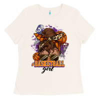 Bone Messy bun Basketball girl Ladies Tee - HowdyJamesFarm