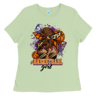 Matcha Messy bun Basketball girl Ladies Tee - HowdyJamesFarm