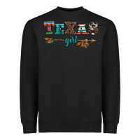 Black texas girl serape turquoise leopard cowhide arrow Heavyweight Sweatshirt - Artiststas