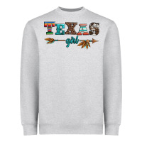 Heather Grey texas girl serape turquoise leopard cowhide arrow Heavyweight Sweatshirt - Artiststas