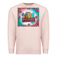Pale Pink teacher life Premium Sweatshirt - AdoDesignShop