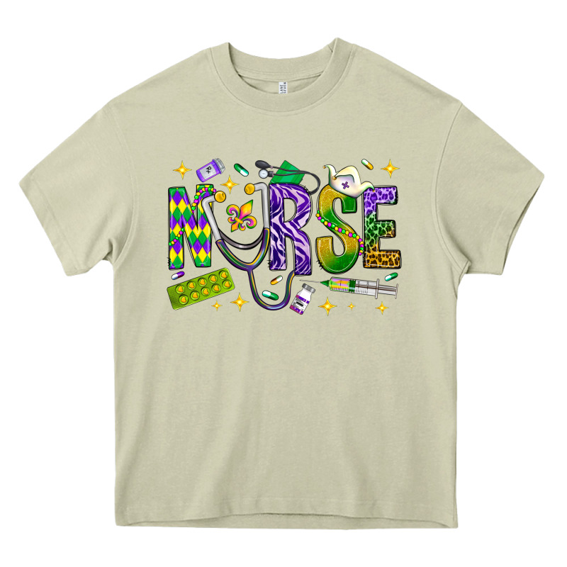 Mardi Gras Nurse Heavy Core Tee by NancyCooperArtShop | Teevron