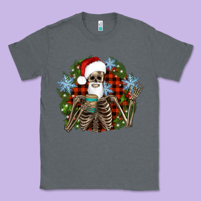 Santa Skeleton Christmas Classic Tee Designed By Artiststas