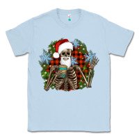 Dusty Blue Santa skeleton christmas Classic Tee - Artiststas