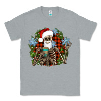 Heather Grey Santa skeleton christmas Classic Tee - Artiststas