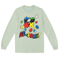 Matcha Au-some! Autism puzzle dabbing Long Sleeve Tee - FaDigitalArtStudio