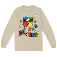 Mushroom Au-some! Autism puzzle dabbing Long Sleeve Tee - FaDigitalArtStudio