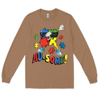 Toasted Coconut Au-some! Autism puzzle dabbing Long Sleeve Tee - FaDigitalArtStudio