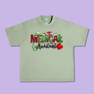 Medical Assistant Christmas Urban Heavy Tee Designed By Oliviacreatesart