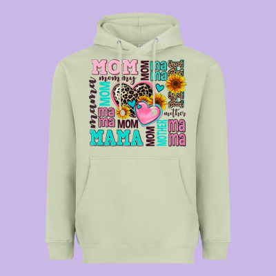 Mom Mama Mommy With Hearts Heavyweight Hoodie Designed By Adodesignshop