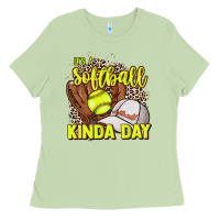 Matcha It's a Softball kinda day leopard Ladies Tee - HowdyJamesFarm
