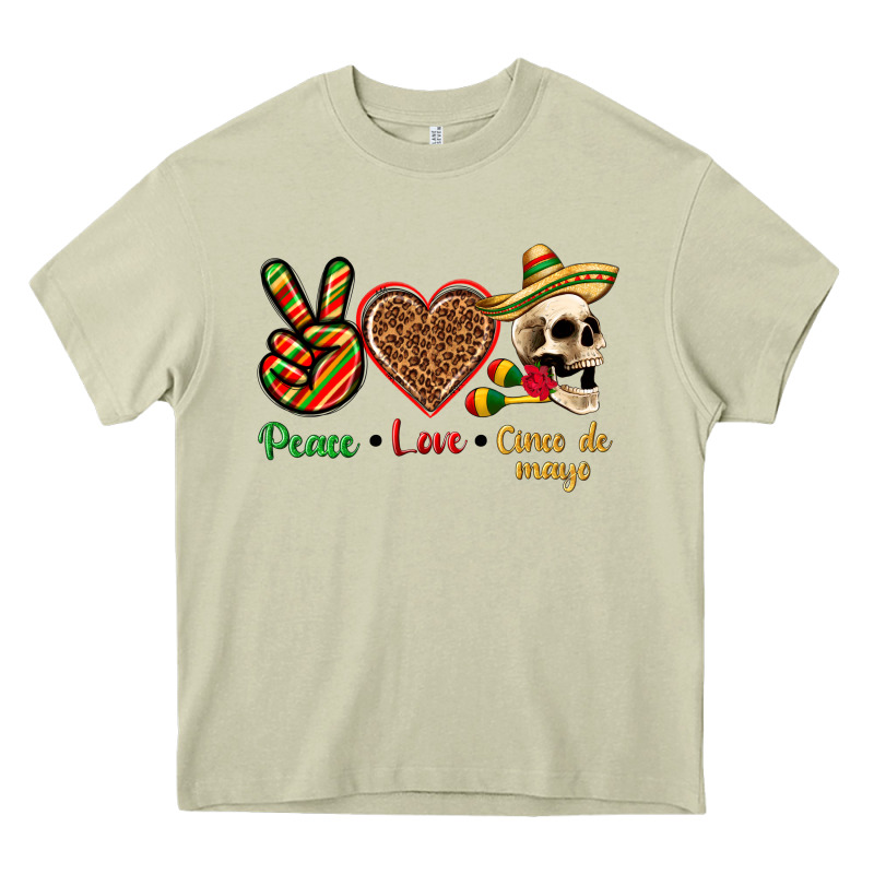 Peace Love Cinco De Mayo Heavy Core Tee by texasbilliewilder | Teevron