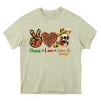 Mossy Peace Love Cinco De Mayo Heavy Core Tee - texasbilliewilder
