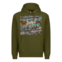 Army Green beautiful crazy Premium Hoodie - CowhideDigitalArt