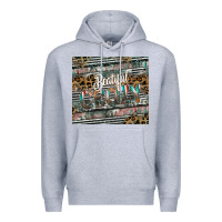 Heather Grey beautiful crazy Premium Hoodie - CowhideDigitalArt
