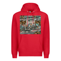 Red beautiful crazy Premium Hoodie - CowhideDigitalArt