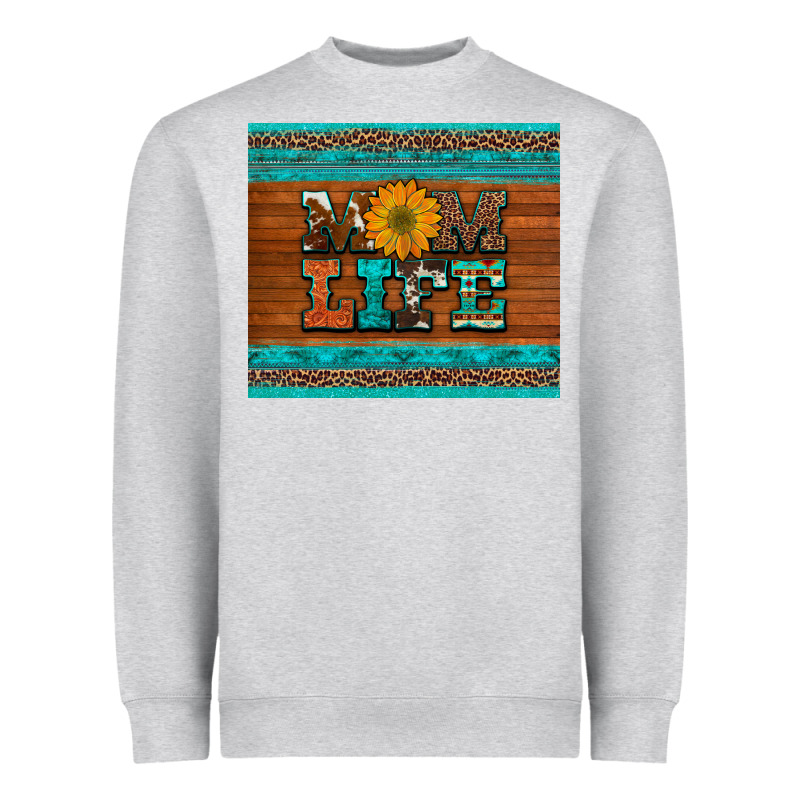 Mom Life Leopard Cowhide Turquoise Aztec Heavyweight Sweatshirt by Artiststas | Teevron