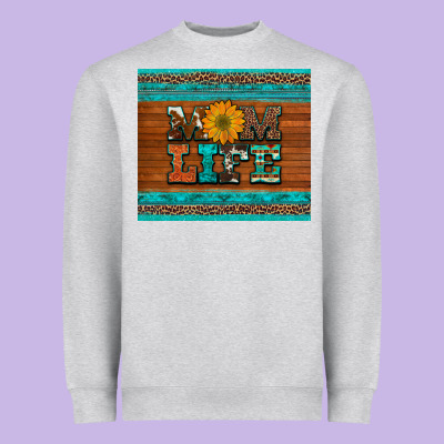 Mom Life Leopard Cowhide Turquoise Aztec Heavyweight Sweatshirt Designed By Artiststas
