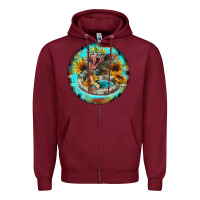 Burgundy rattlesnake and sunflower Zipper Hoodie - BarkalooDesign