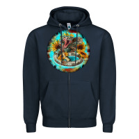 Navy rattlesnake and sunflower Zipper Hoodie - BarkalooDesign