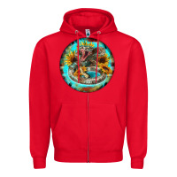 Red rattlesnake and sunflower Zipper Hoodie - BarkalooDesign