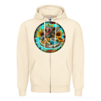 Sandshell rattlesnake and sunflower Zipper Hoodie - BarkalooDesign