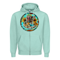 Seafoam rattlesnake and sunflower Zipper Hoodie - BarkalooDesign