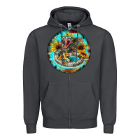 Smoke rattlesnake and sunflower Zipper Hoodie - BarkalooDesign