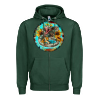Sports Green rattlesnake and sunflower Zipper Hoodie - BarkalooDesign