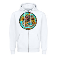White rattlesnake and sunflower Zipper Hoodie - BarkalooDesign